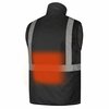 Pioneer Hi-Vis Heated Insulated Safety Vest, 100% Waterproof, Black, 4XL V1210270U-4XL